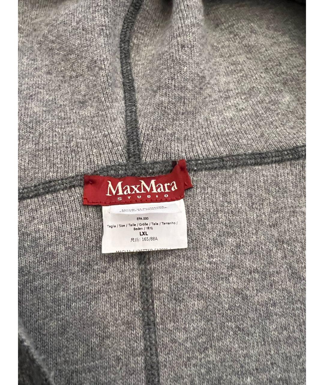 MAX MARA STUDIO Серый шерстяной кардиган, фото 3