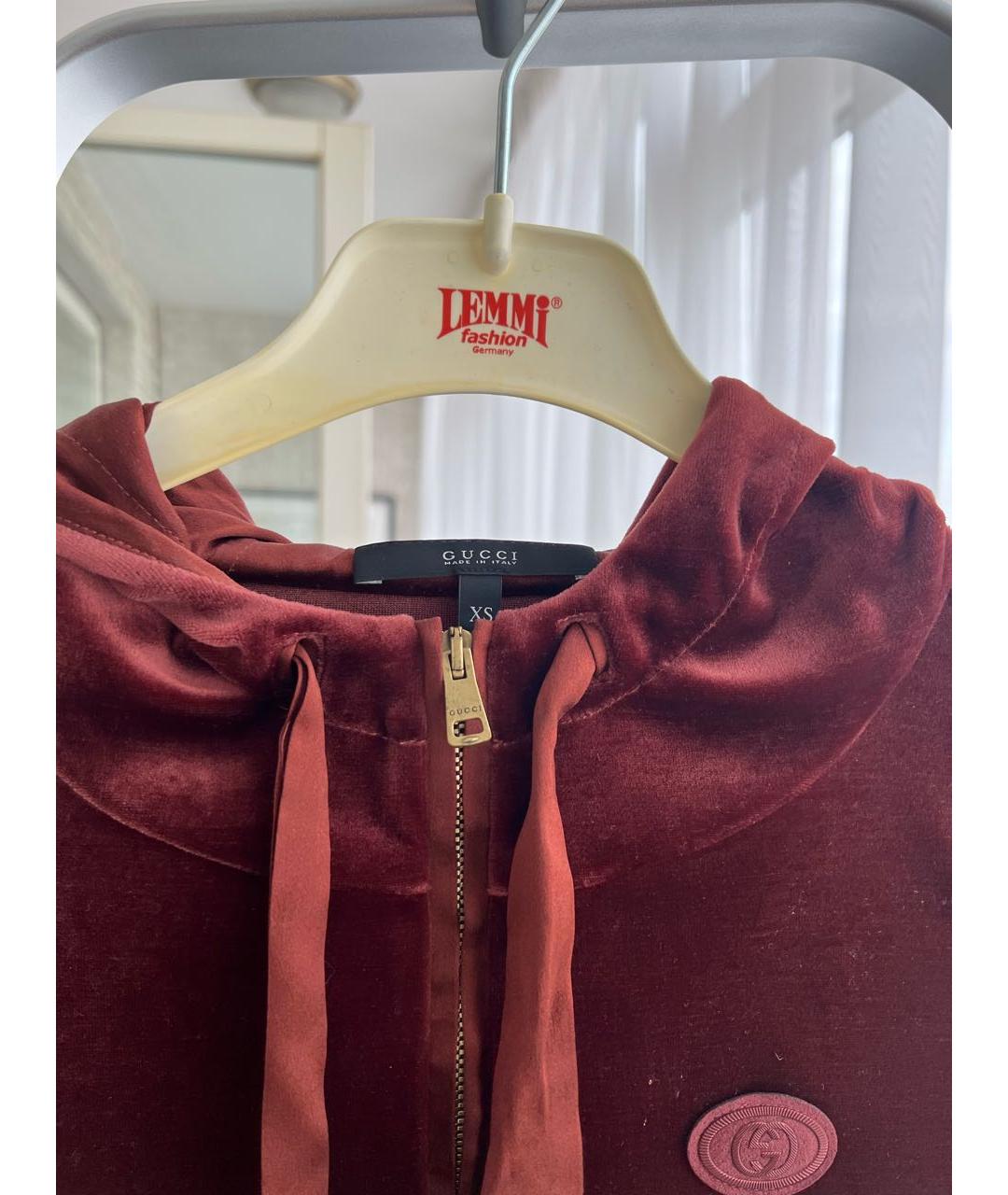 GUCCI Бордовый бархатный спортивные костюмы, фото 4