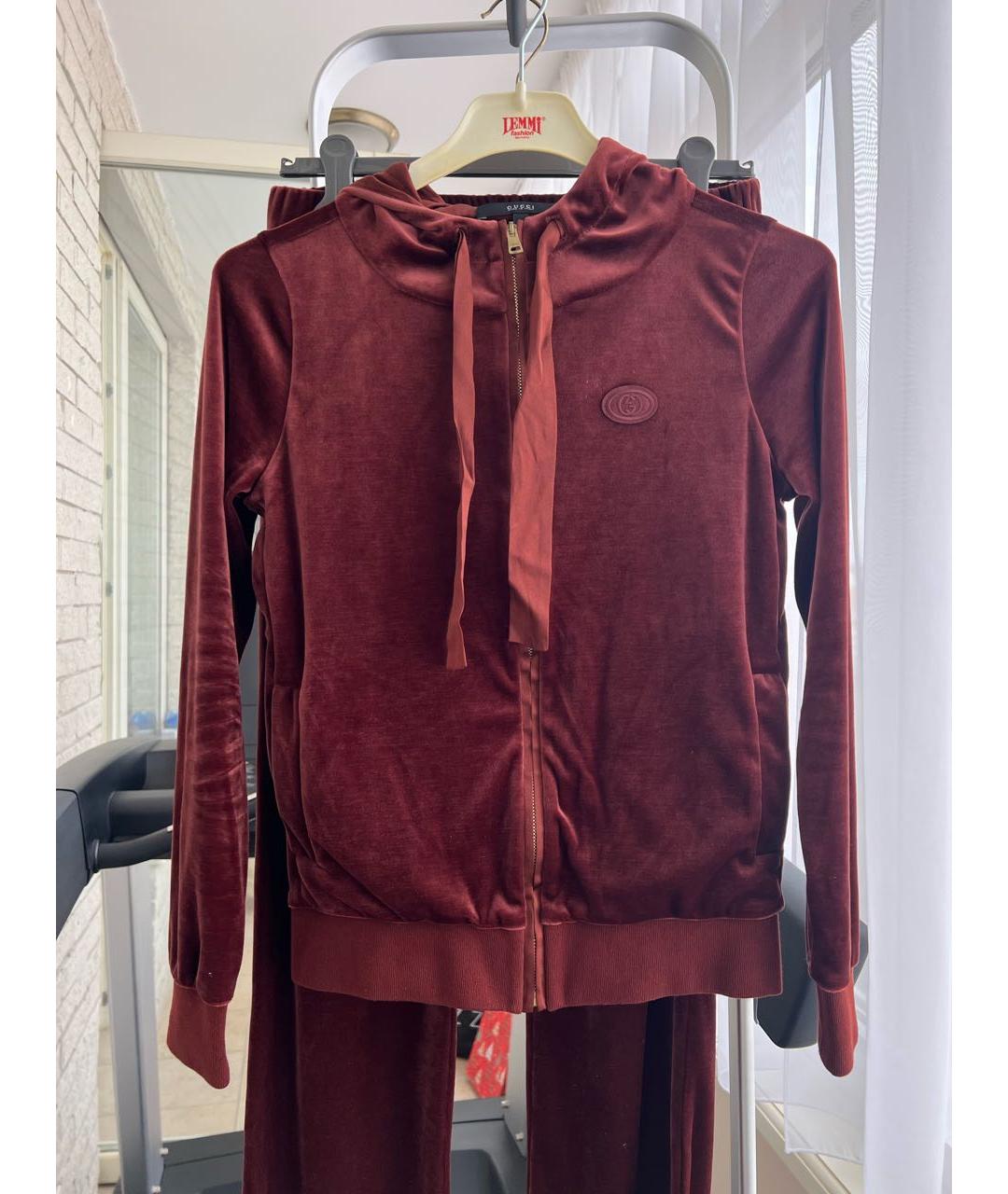 GUCCI Бордовый бархатный спортивные костюмы, фото 3