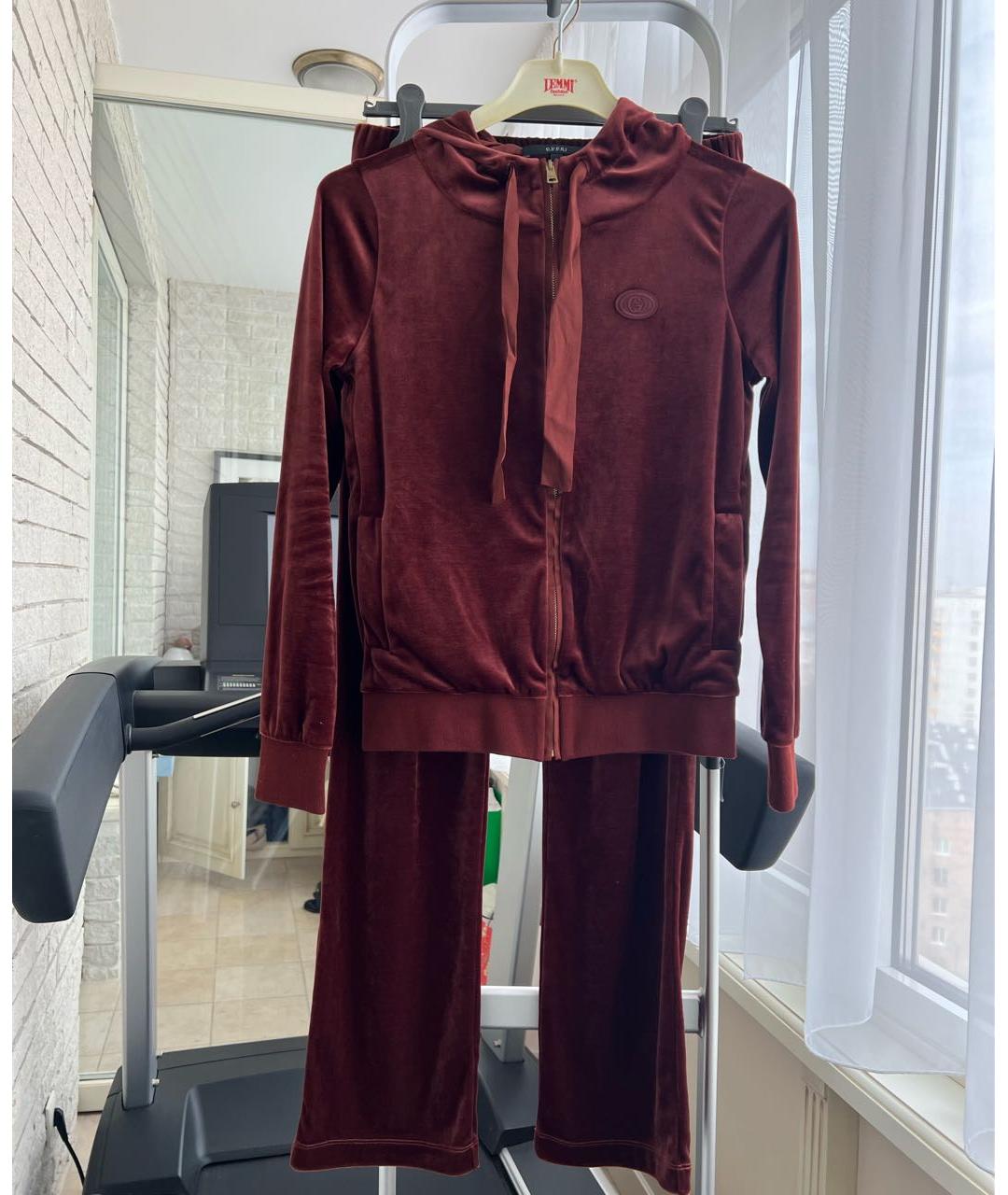 GUCCI Бордовый бархатный спортивные костюмы, фото 8