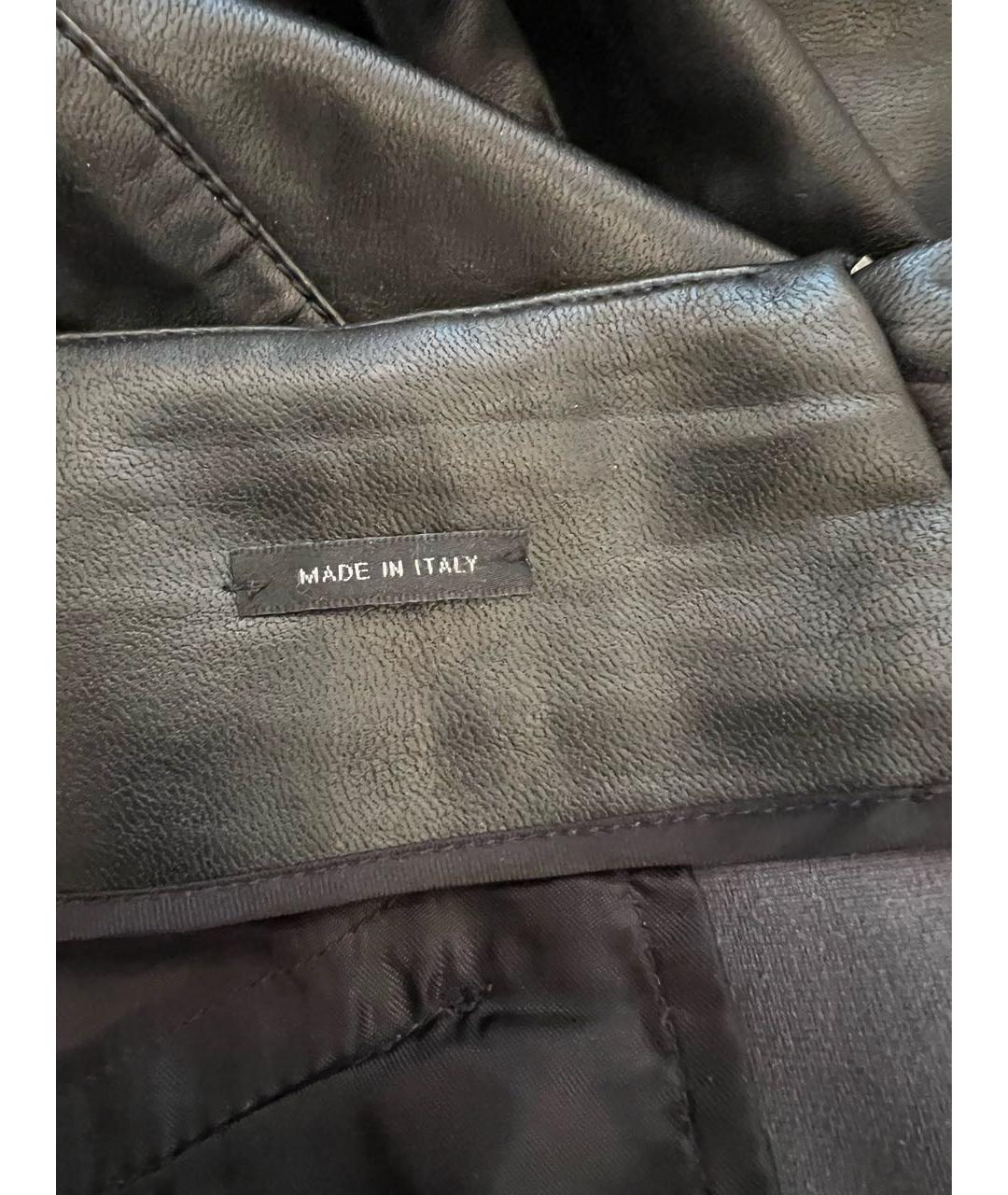 ERMANNO SCERVINO Черные кожаные брюки узкие, фото 6