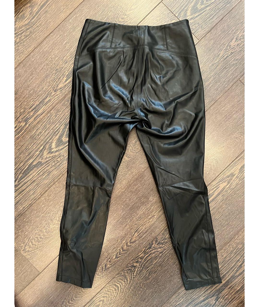 ERMANNO SCERVINO Черные кожаные брюки узкие, фото 2