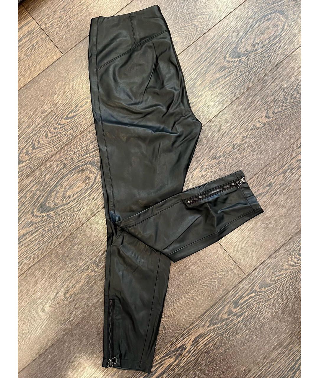 ERMANNO SCERVINO Черные кожаные брюки узкие, фото 7