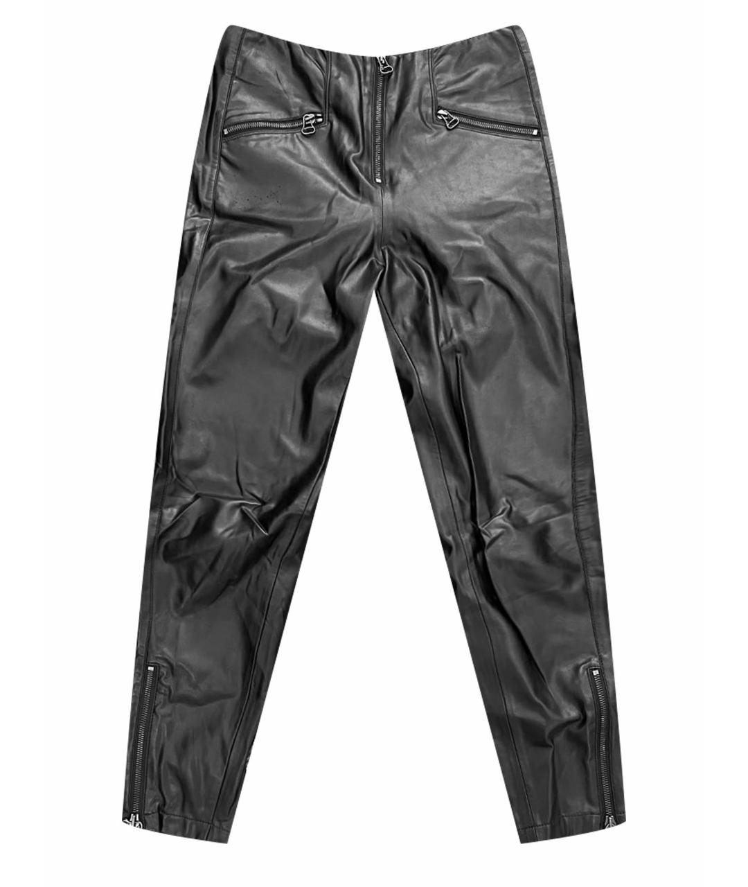 ERMANNO SCERVINO Черные кожаные брюки узкие, фото 1