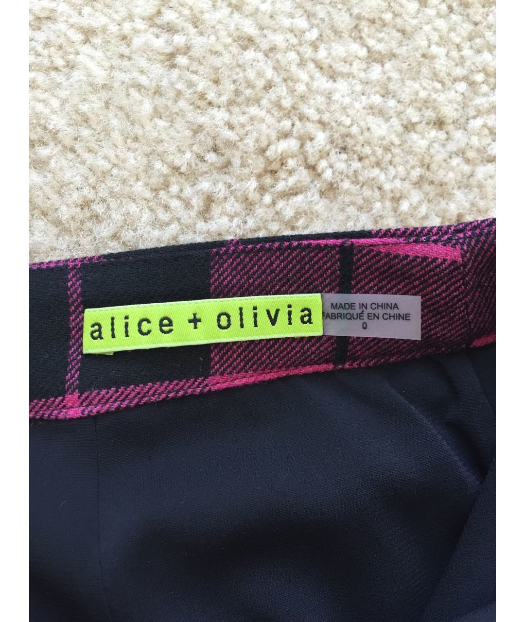 ALICE+OLIVIA Фуксия шерстяная юбка мини, фото 4