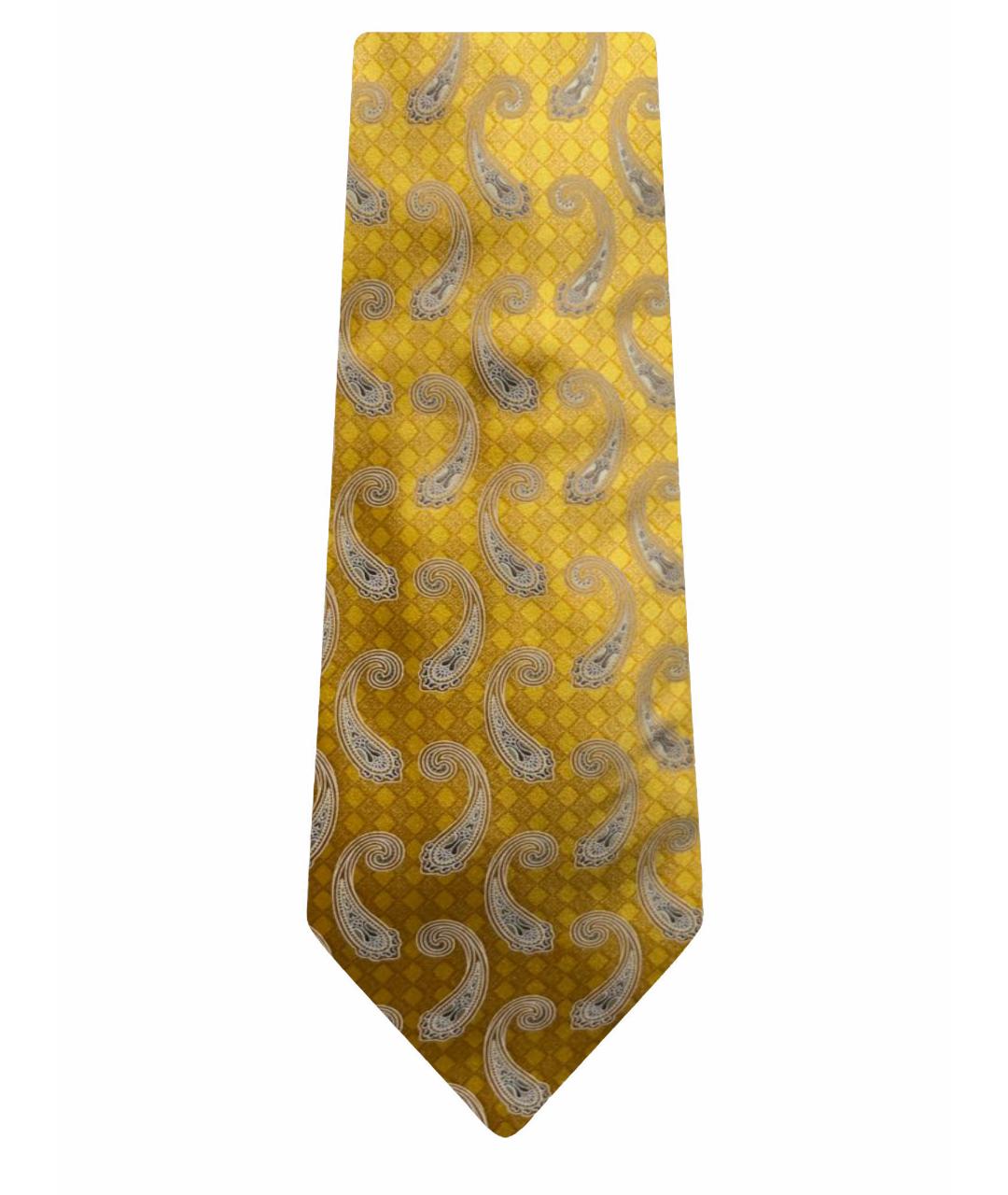 ERMENEGILDO ZEGNA Желтый шелковый галстук, фото 1
