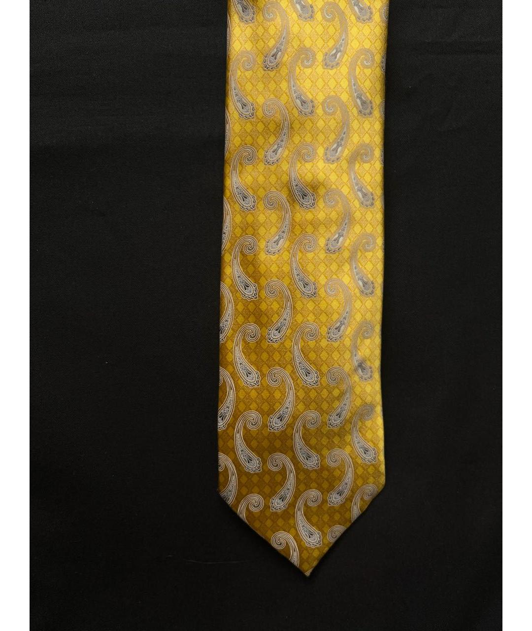 ERMENEGILDO ZEGNA Желтый шелковый галстук, фото 9