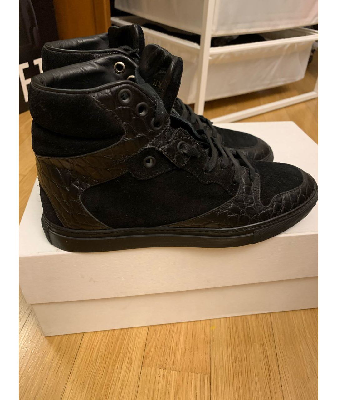 BALENCIAGA Черные кожаные кроссовки, фото 7