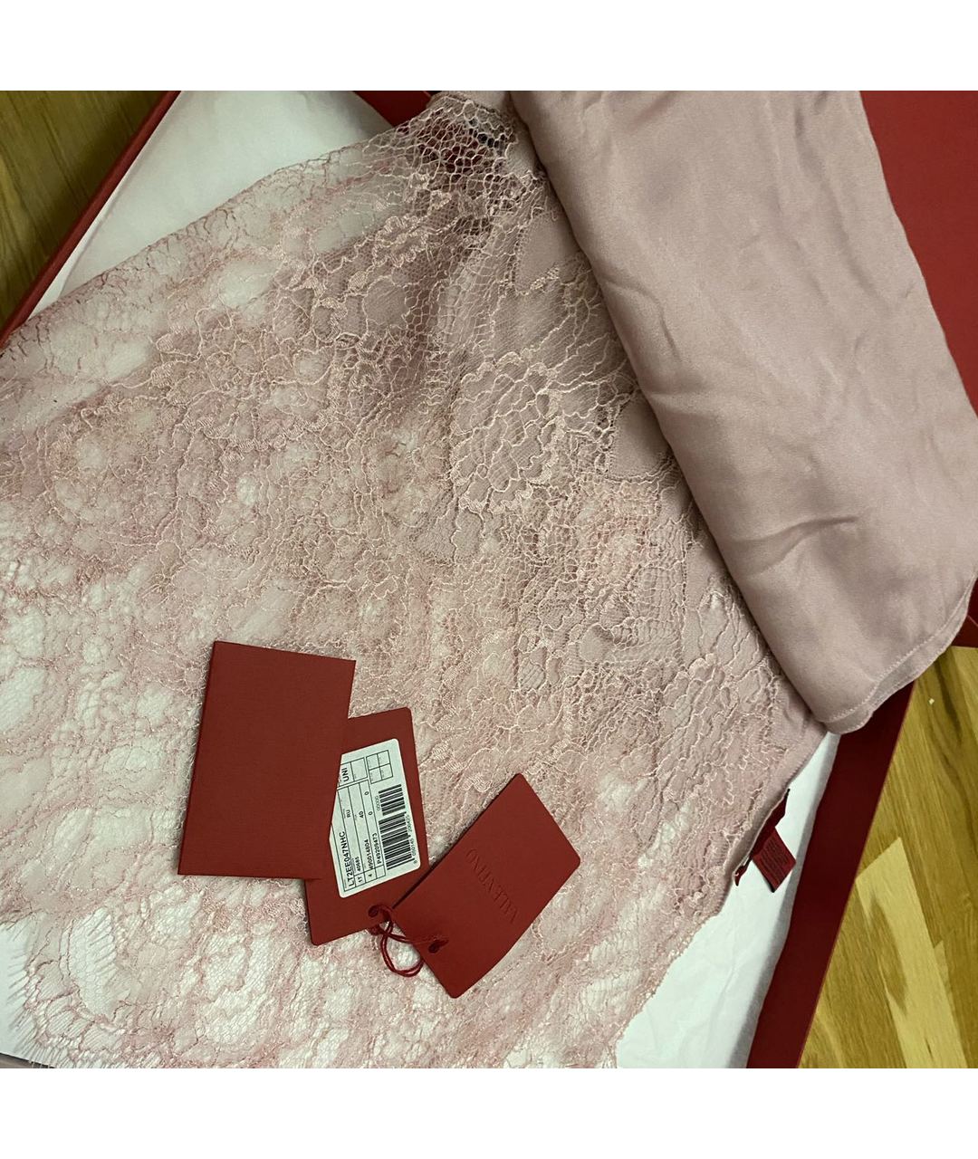 VALENTINO Розовый кашемировый шарф, фото 3