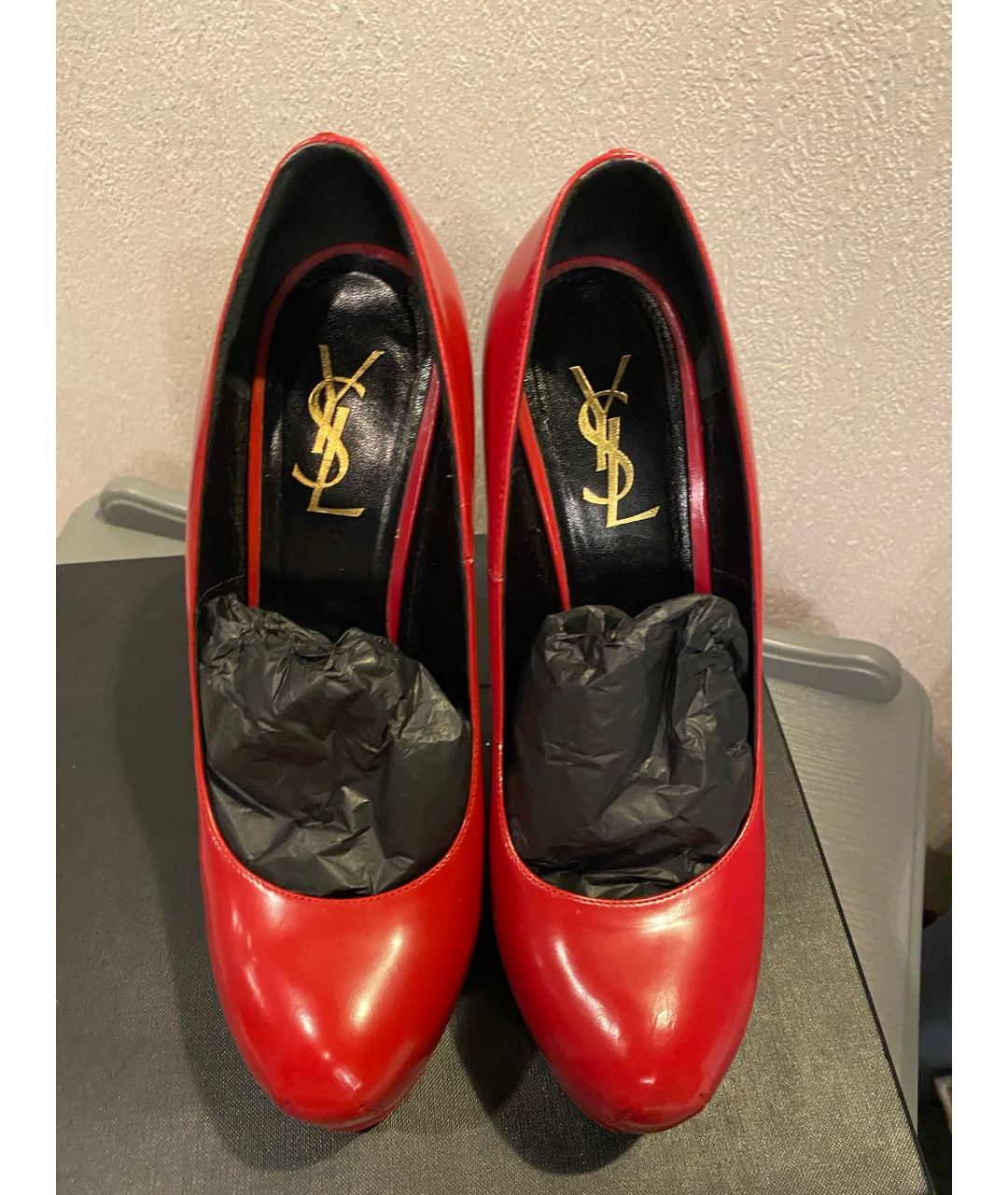 YVES SAINT LAURENT VINTAGE Красные кожаные туфли, фото 3