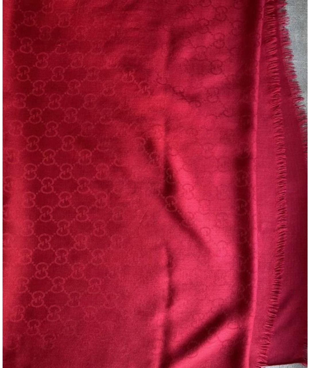 GUCCI Красный шерстяной шарф, фото 4