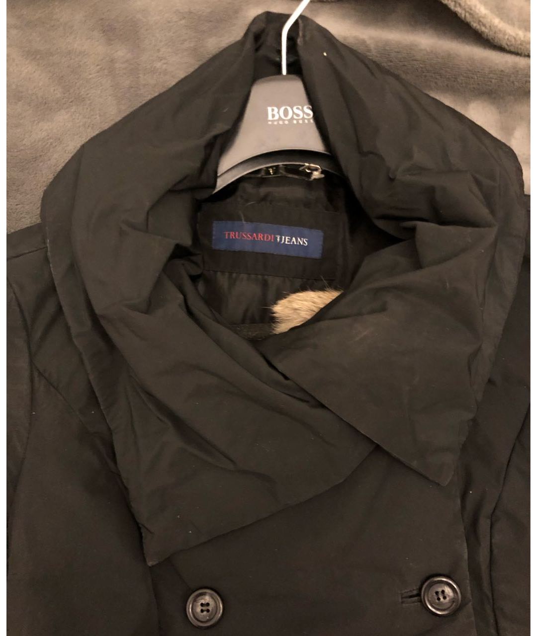 TRUSSARDI Черная полиэстеровая куртка, фото 3