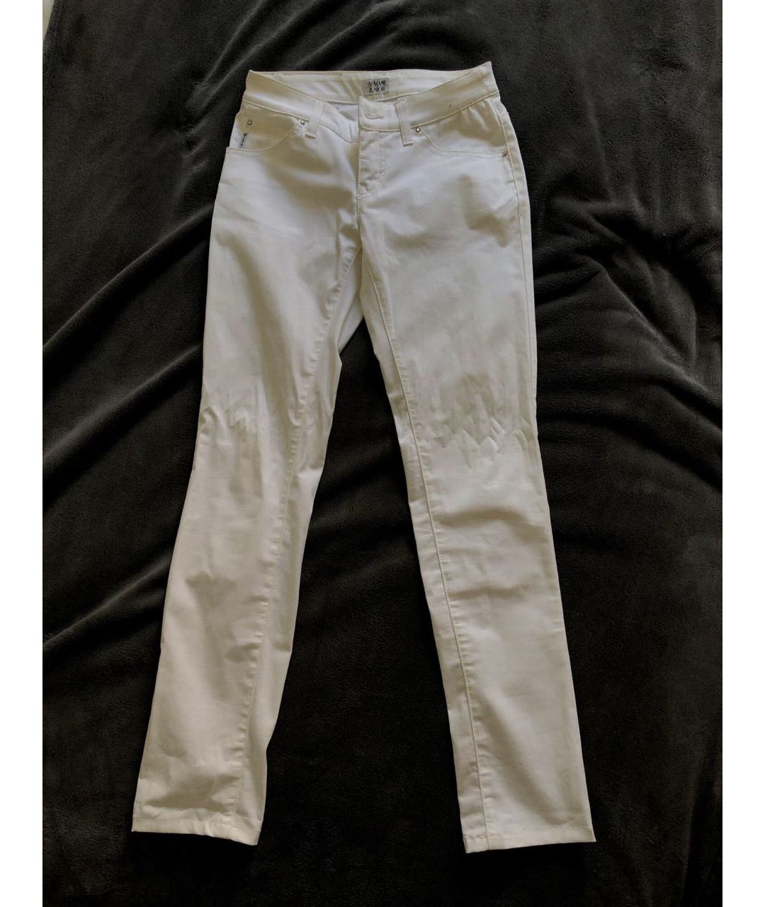ARMANI JUNIOR Белые хлопковые детские джинсы, фото 5