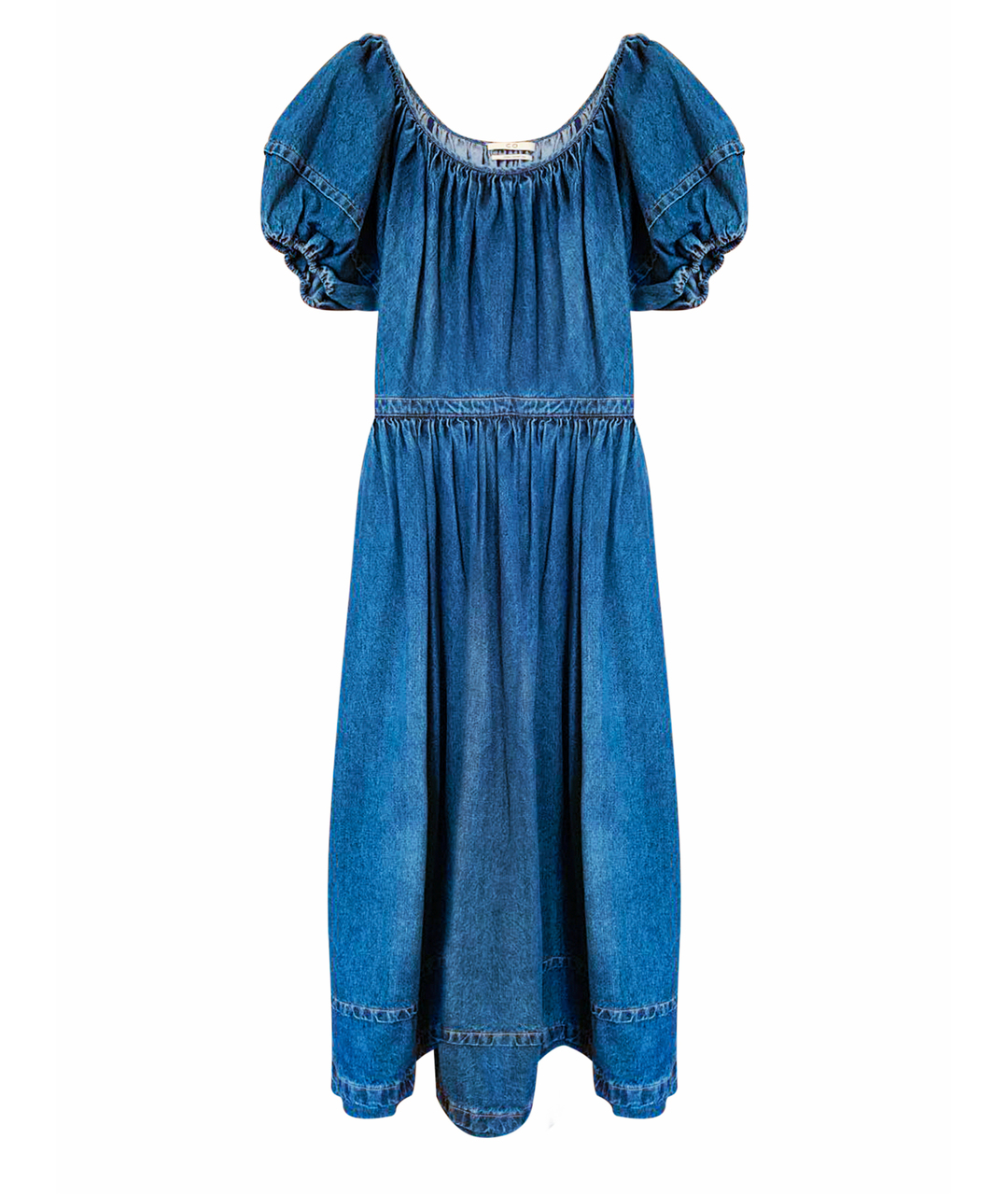 CO Синее хлопковое повседневное платье, фото 1