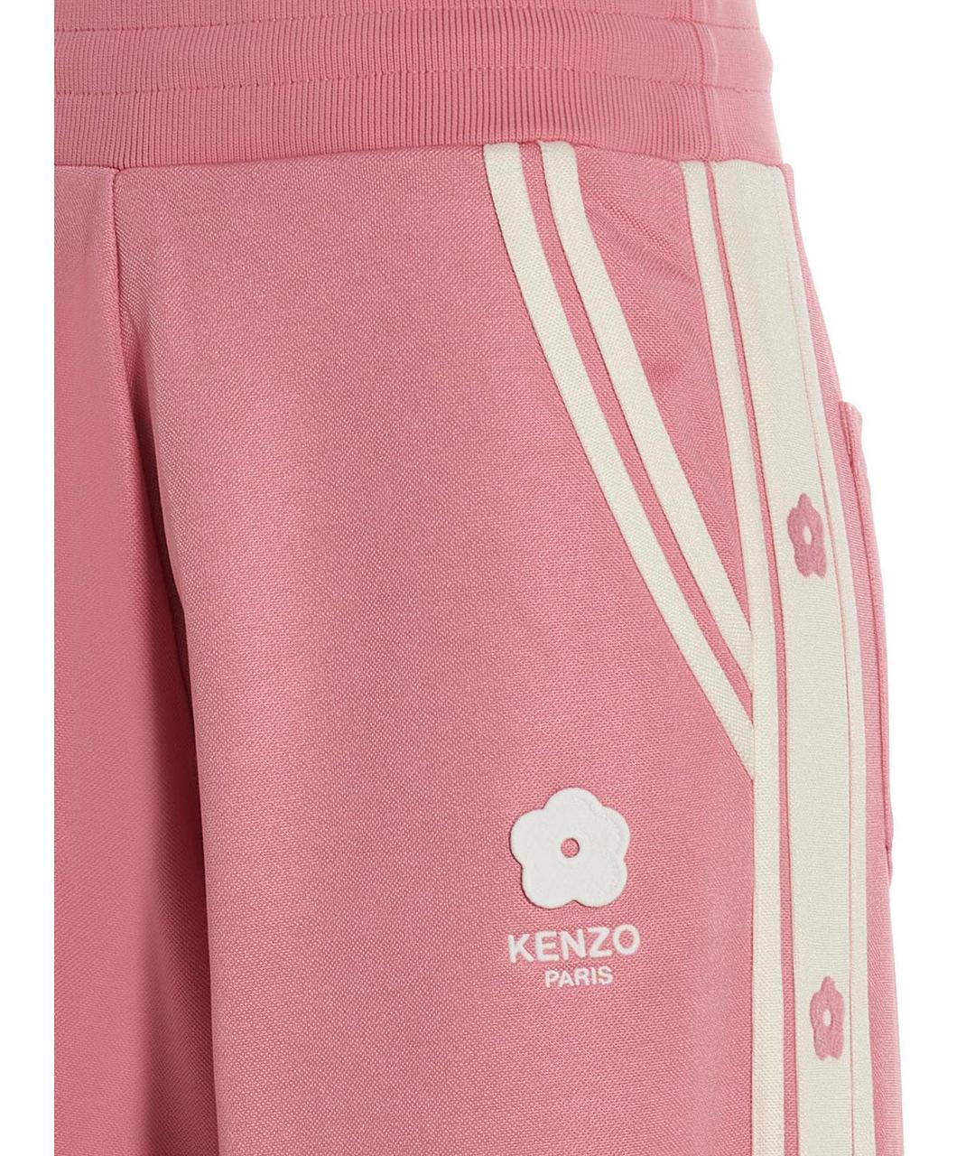 KENZO Розовые полиэстеровые спортивные брюки и шорты, фото 4