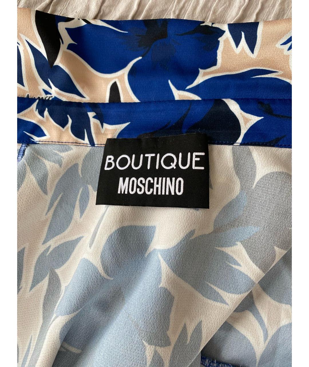 BOUTIQUE MOSCHINO Темно-синяя полиэстеровая блузы, фото 4