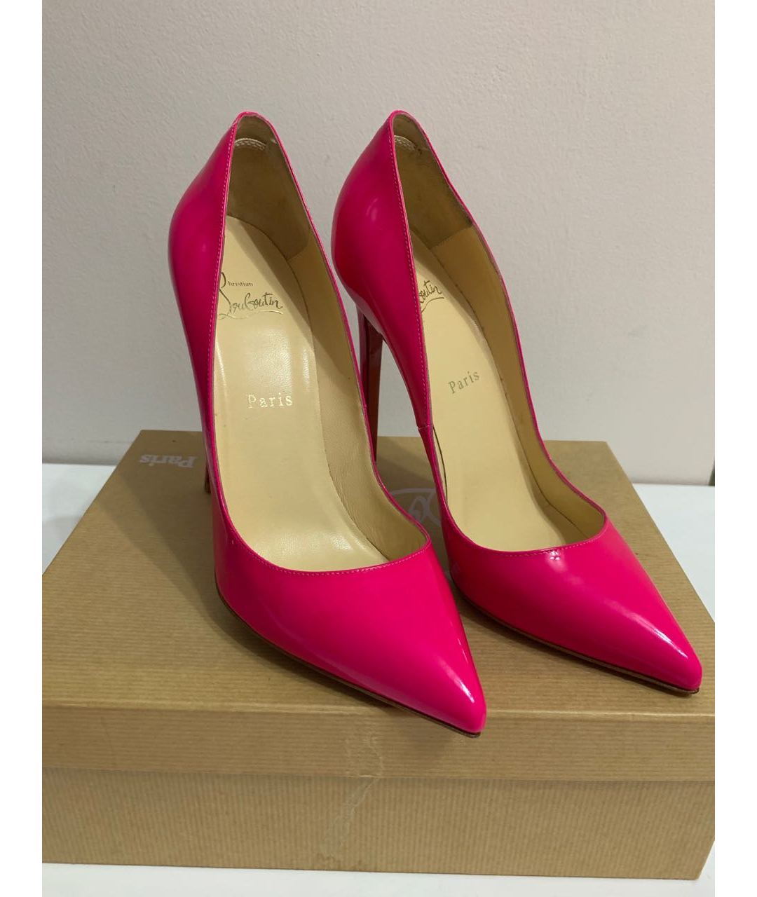 CHRISTIAN LOUBOUTIN Розовые кожаные туфли, фото 2