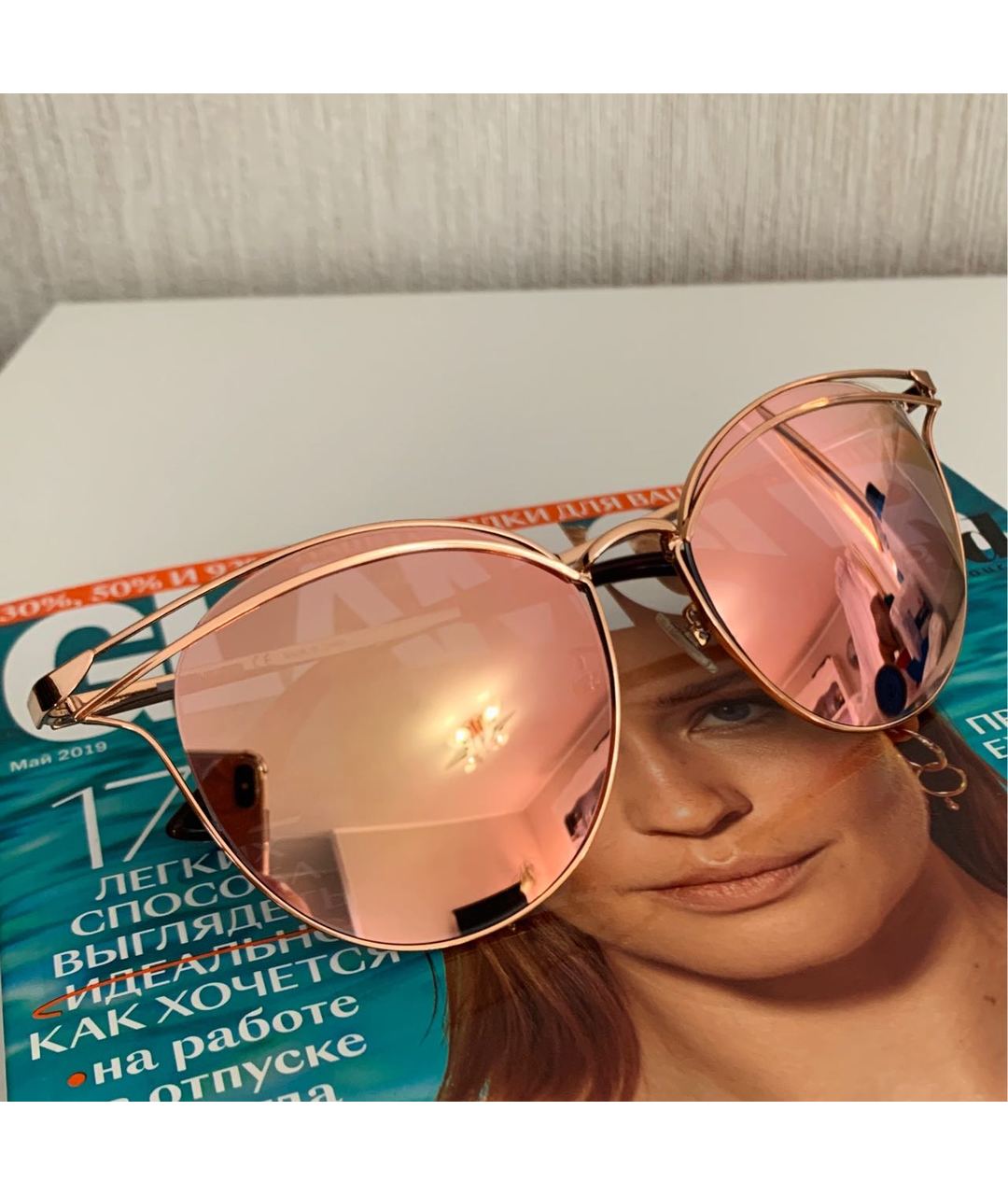 ALEXANDER MCQUEEN Розовые пластиковые солнцезащитные очки, фото 7