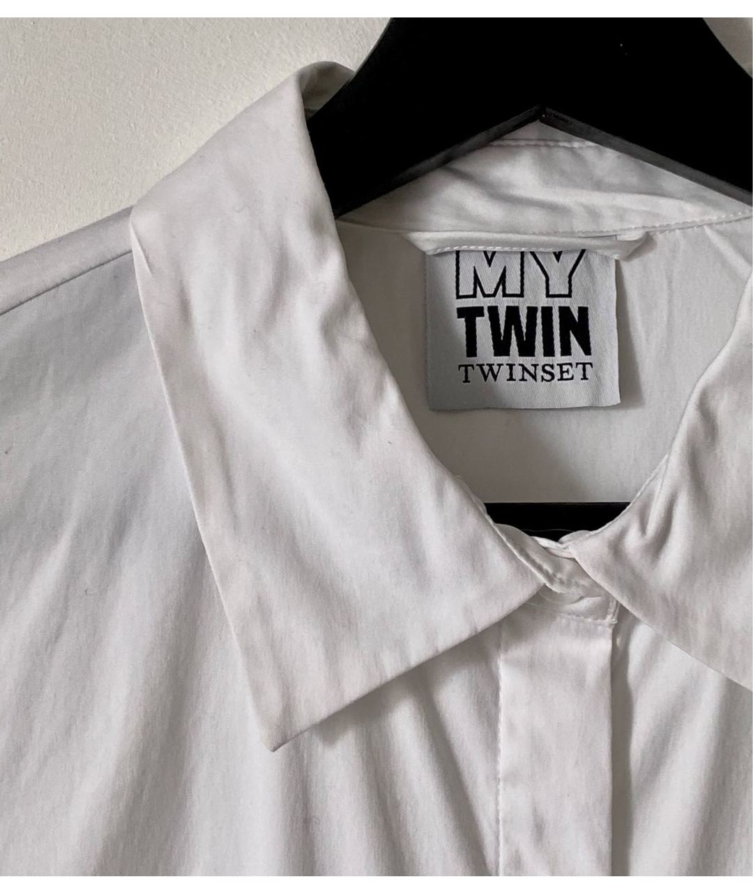 TWIN-SET Белое хлопковое повседневное платье, фото 4