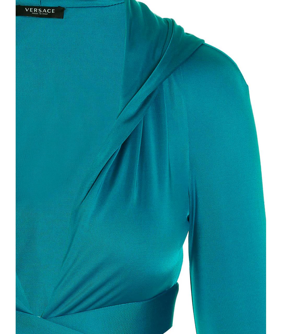 VERSACE Голубая вискозная блузы, фото 3