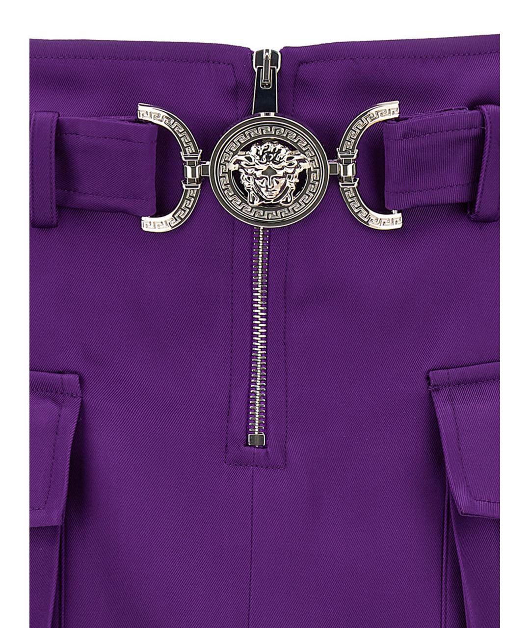 VERSACE Фиолетовая вискозная юбка мини, фото 3