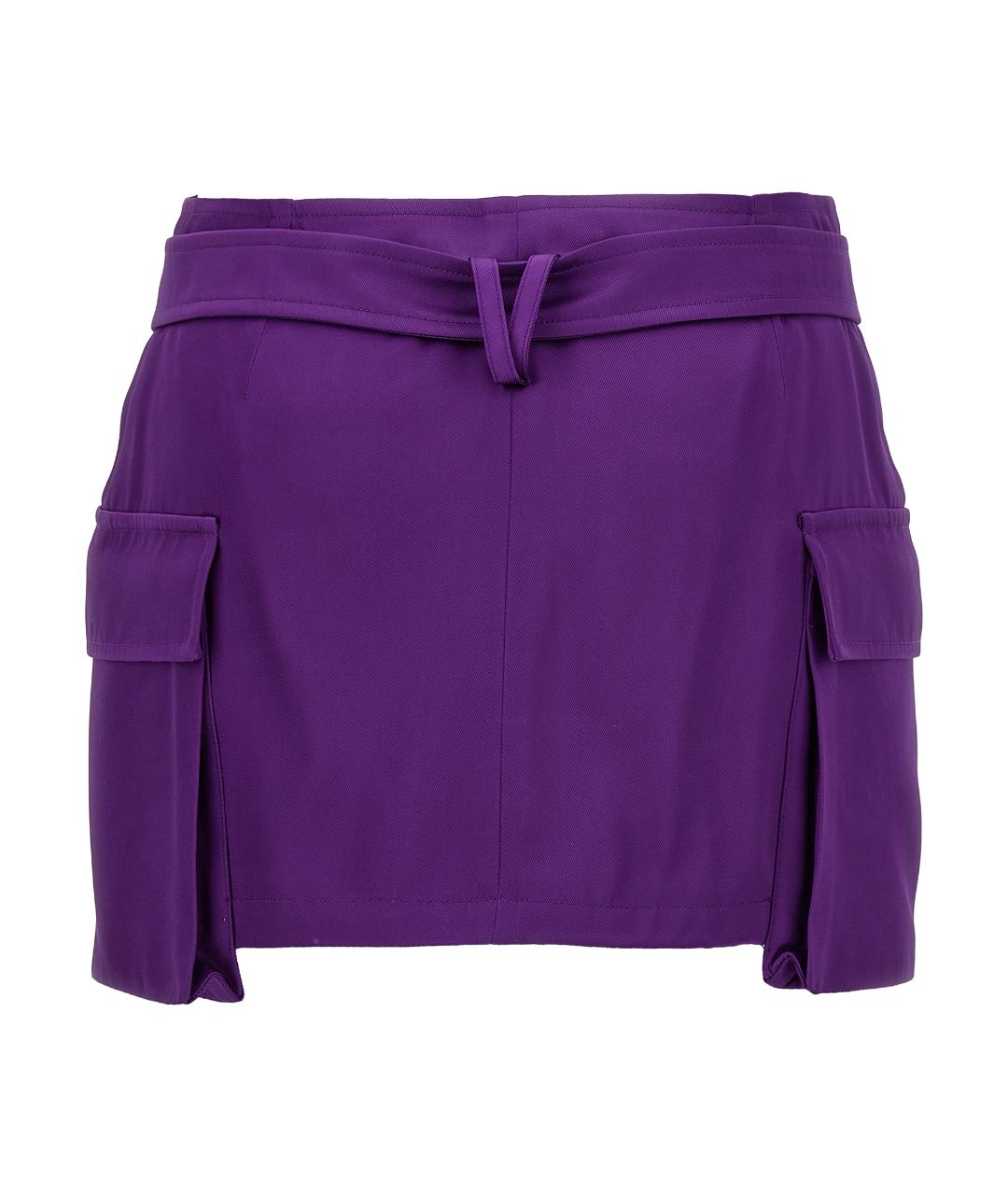 VERSACE Фиолетовая вискозная юбка мини, фото 2