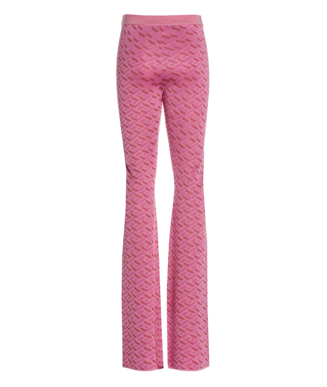VERSACE Розовые шелковые прямые брюки, фото 2