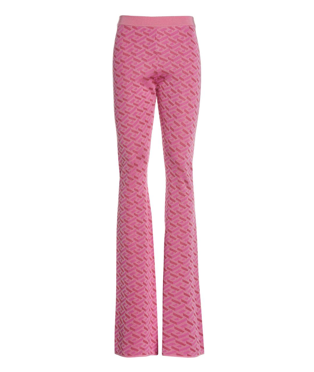 VERSACE Розовые шелковые прямые брюки, фото 1