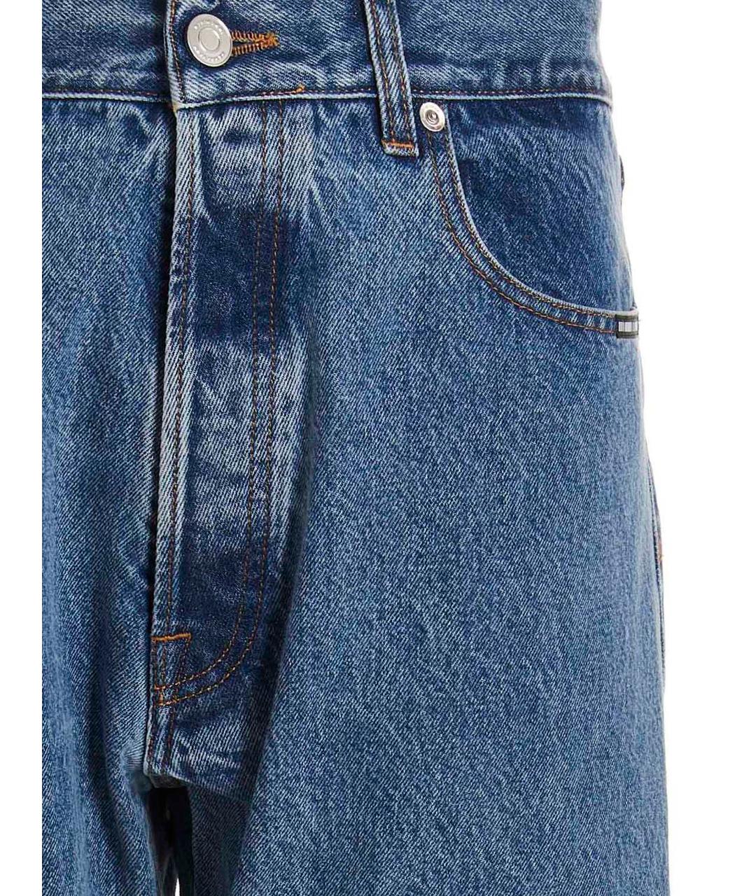 VETEMENTS Синие хлопковые прямые джинсы, фото 3