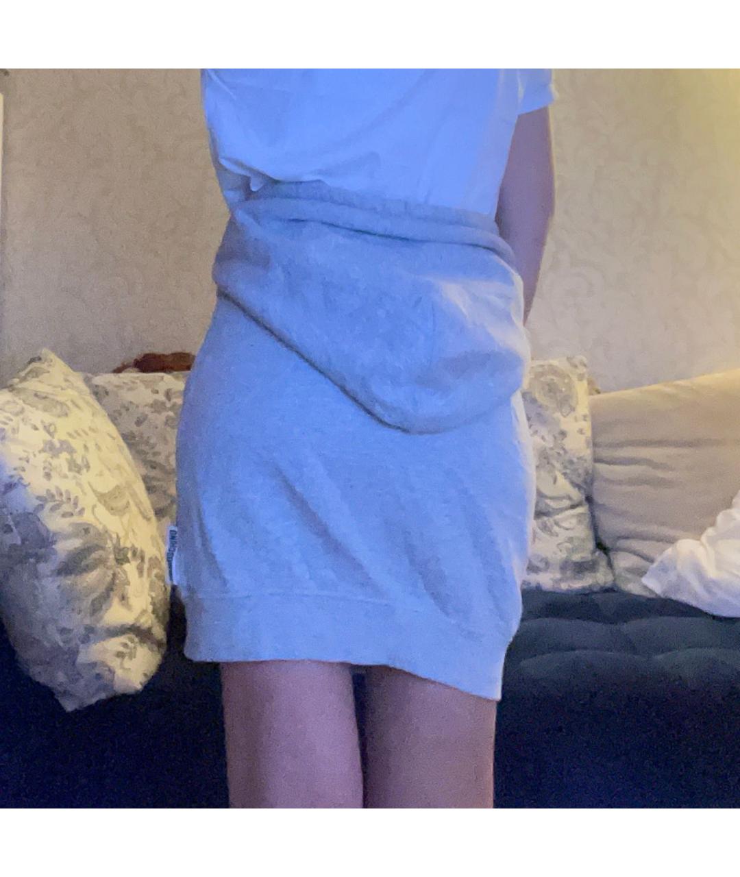 MOSCHINO Серая хлопковая юбка мини, фото 7