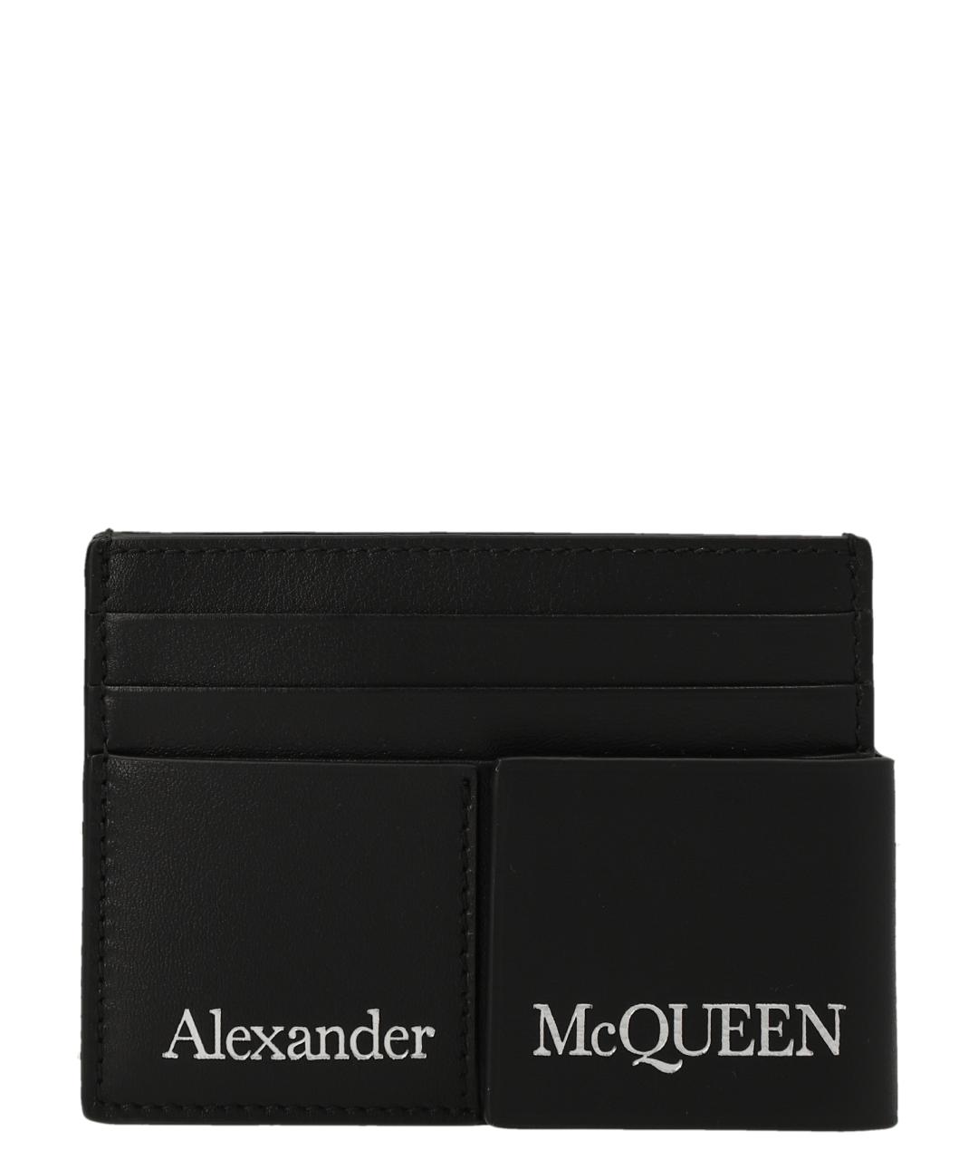 ALEXANDER MCQUEEN Черный кожаный кардхолдер, фото 1