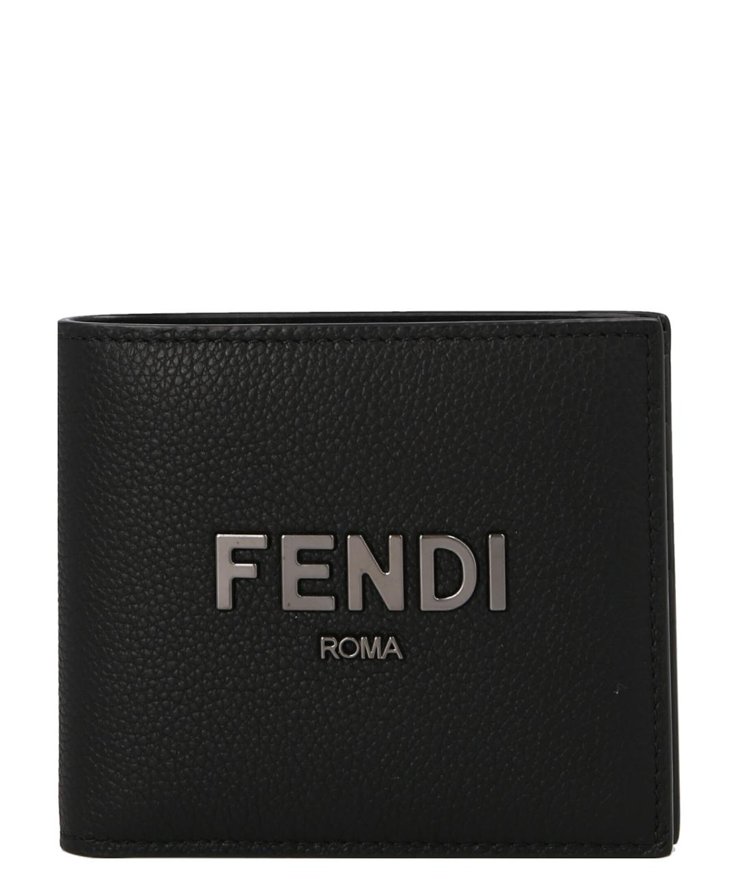 FENDI Черный кожаный кошелек, фото 1
