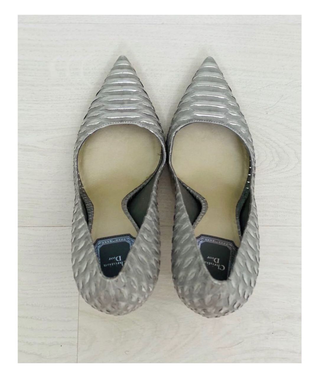 CHRISTIAN DIOR PRE-OWNED Серебряные кожаные туфли, фото 4