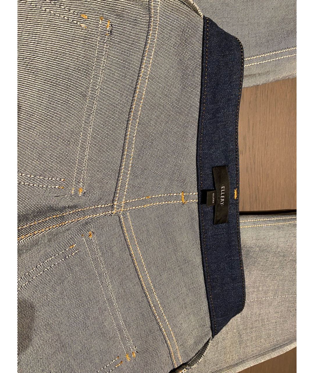 ELLERY Темно-синие хлопко-эластановые джинсы клеш, фото 5