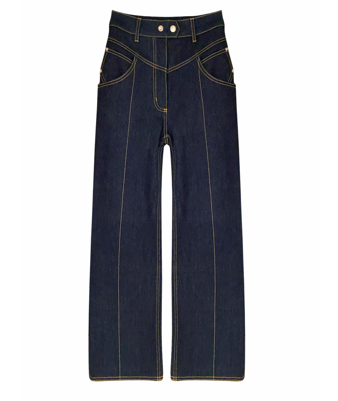 ELLERY Темно-синие хлопко-эластановые джинсы клеш, фото 1