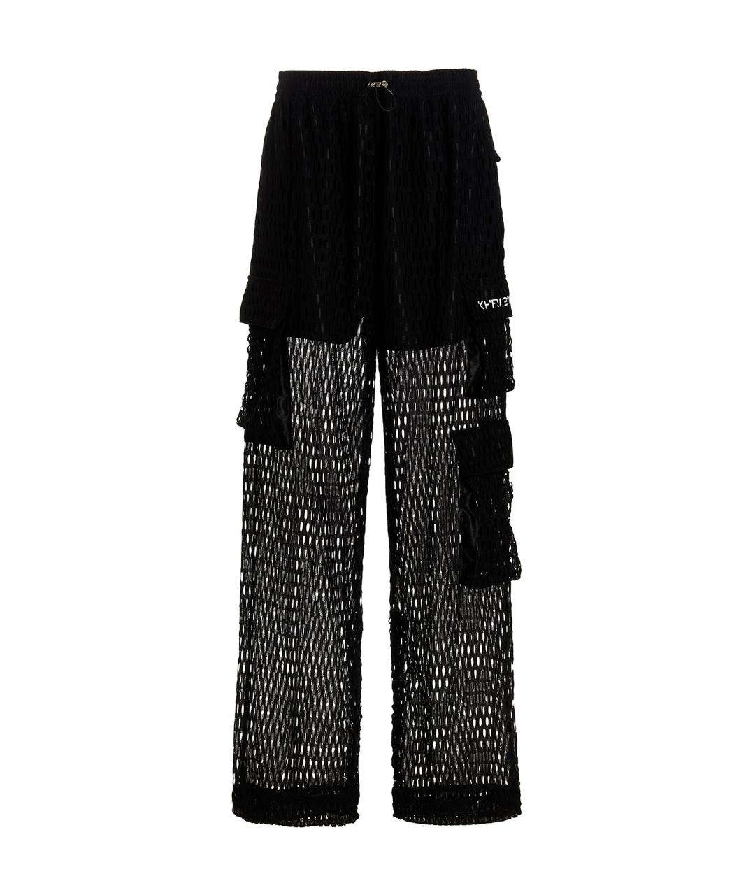 KHRISJOY Черные полиэстеровые прямые брюки, фото 1