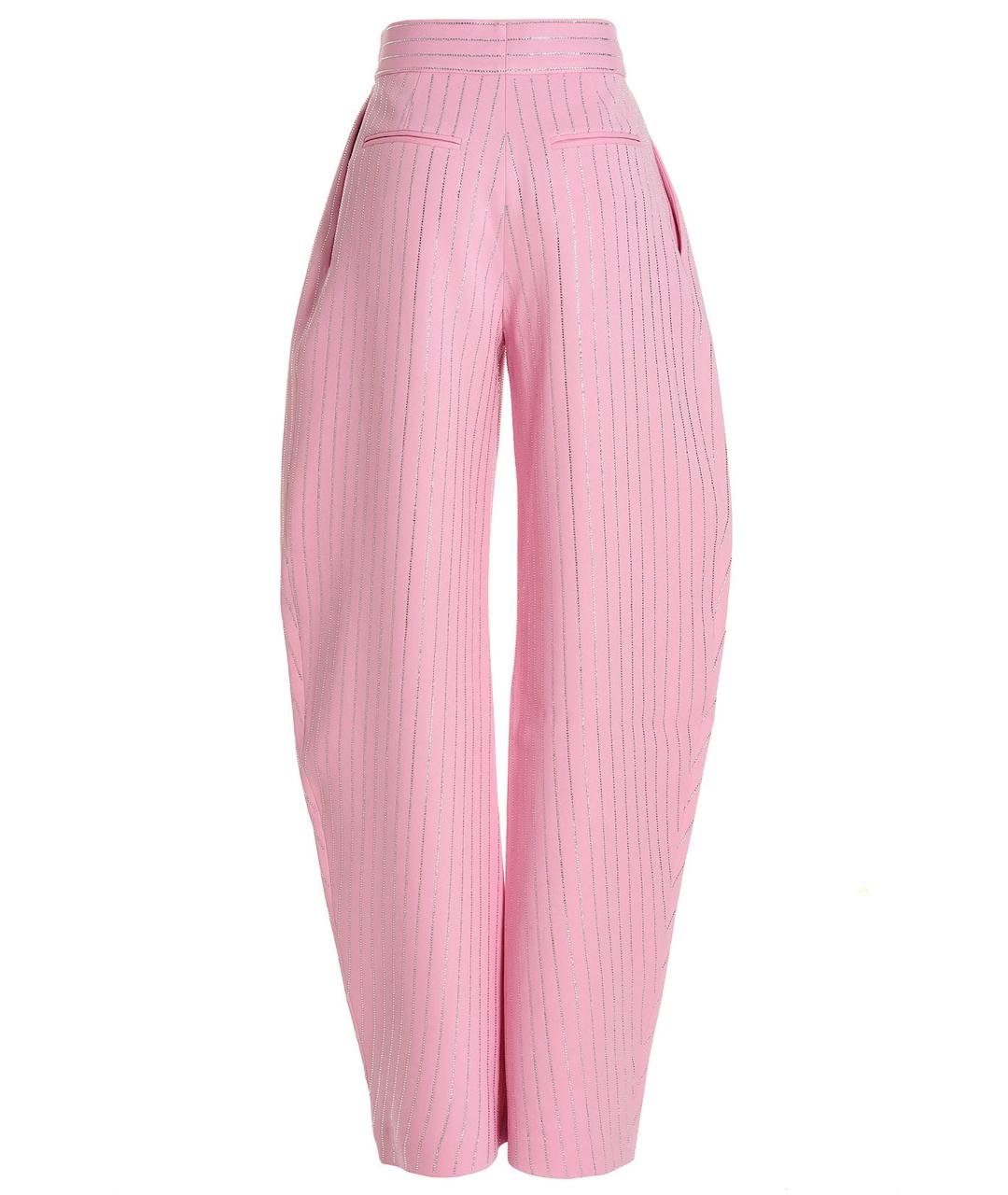 THE ATTICO Розовые вискозные прямые брюки, фото 2