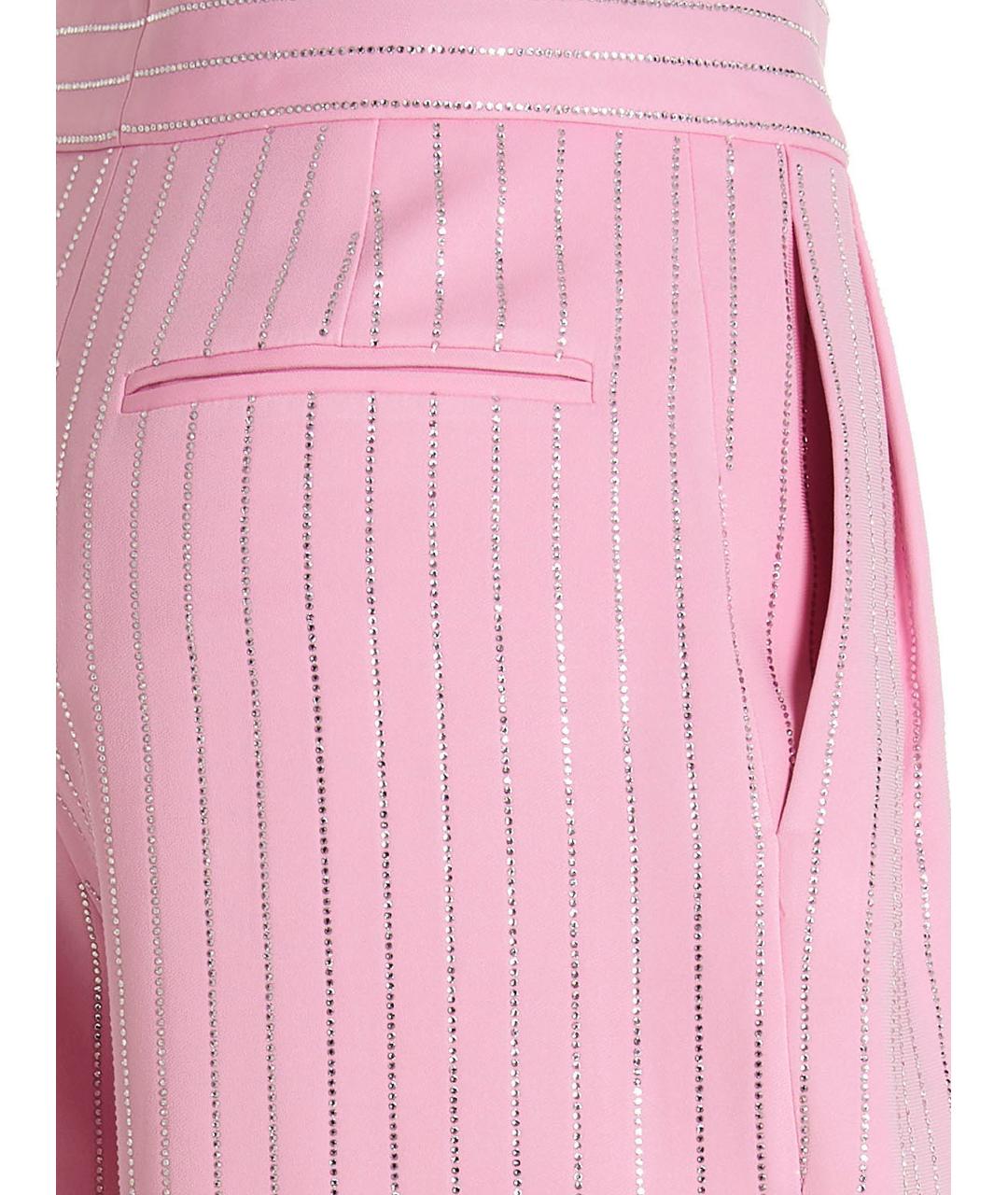 THE ATTICO Розовые вискозные прямые брюки, фото 4