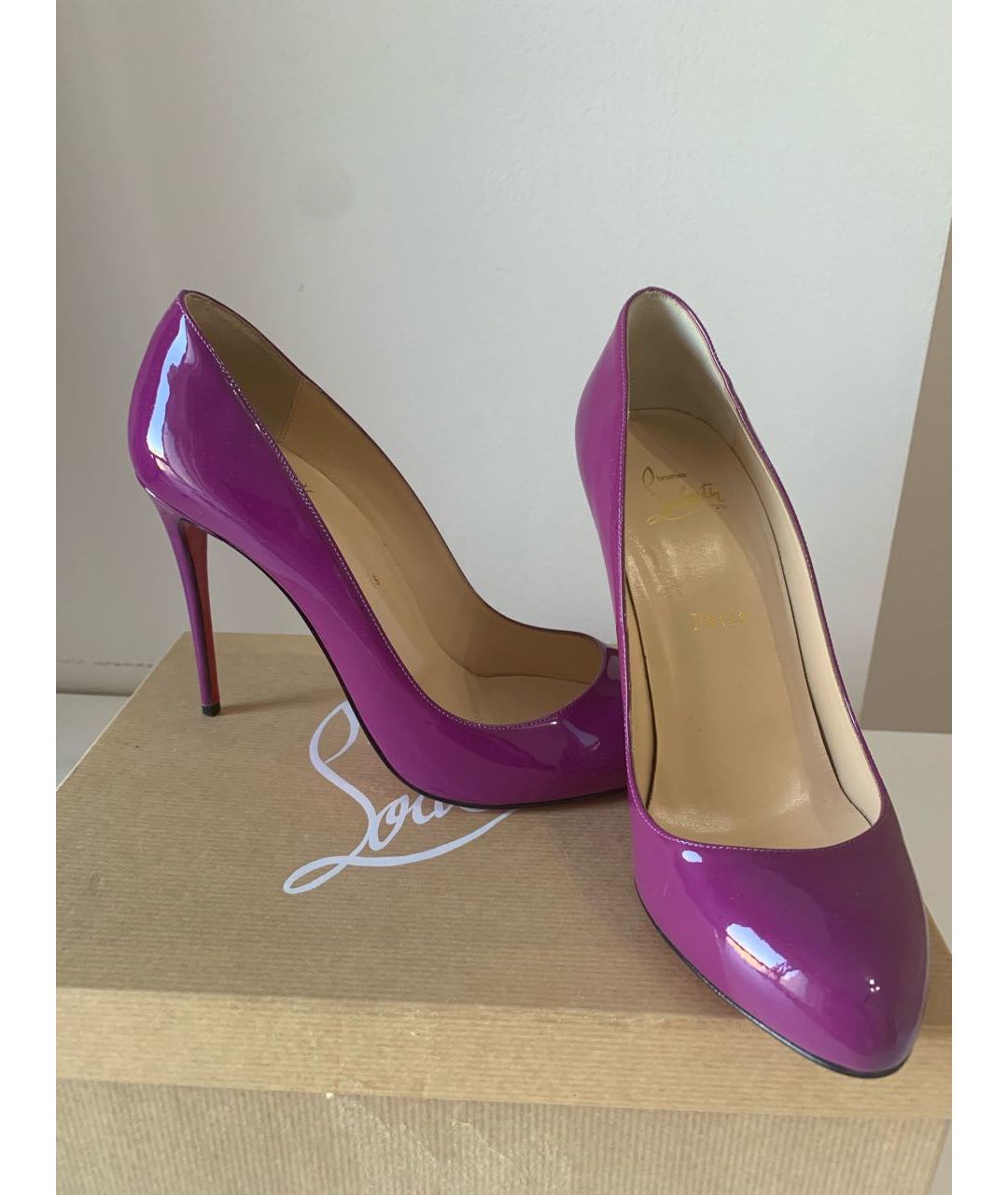 CHRISTIAN LOUBOUTIN Фиолетовые туфли из лакированной кожи, фото 7