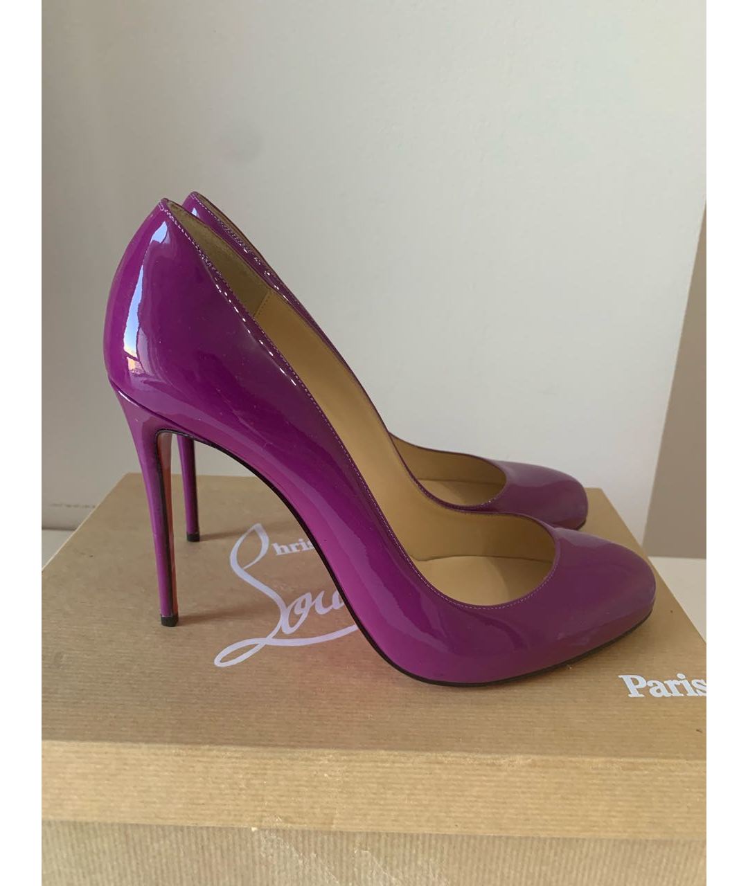 CHRISTIAN LOUBOUTIN Фиолетовые туфли из лакированной кожи, фото 8