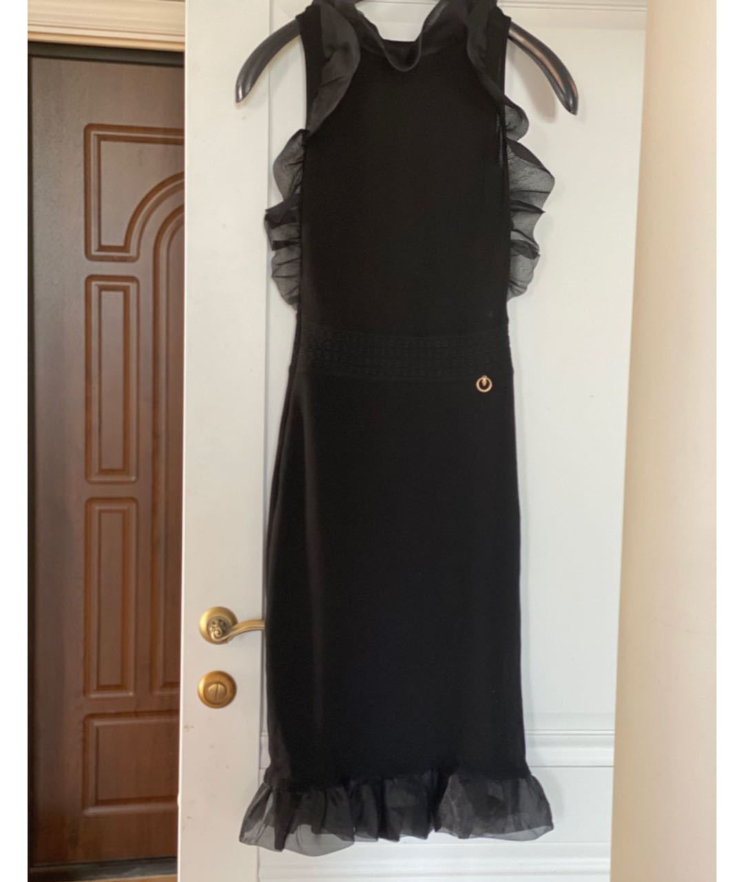 CAVALLI CLASS Черное вискозное повседневное платье, фото 6
