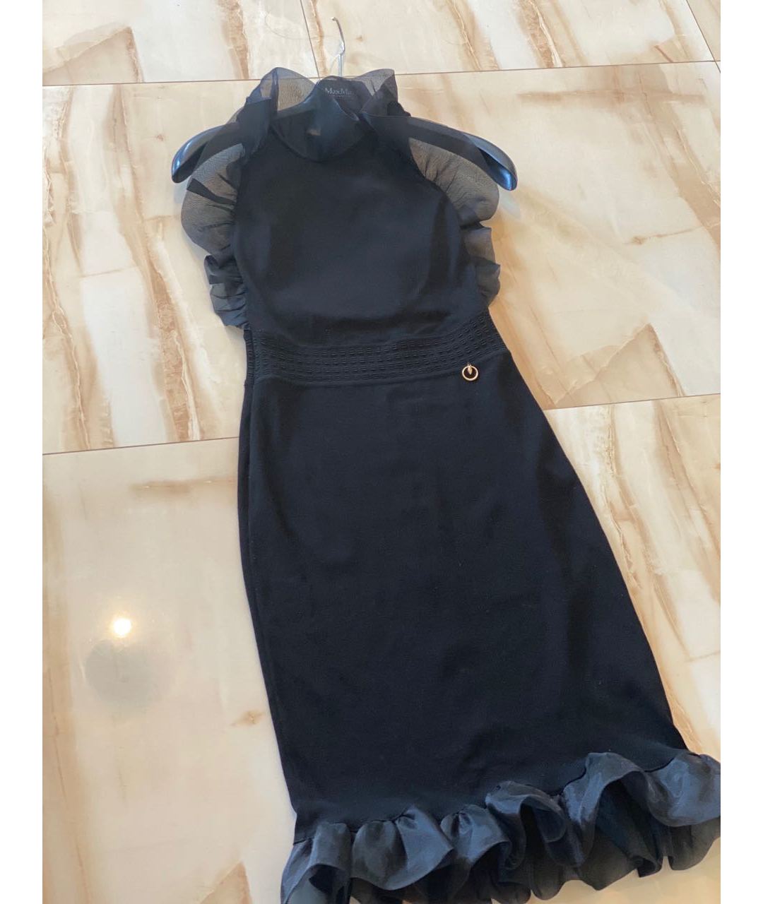 CAVALLI CLASS Черное вискозное повседневное платье, фото 5