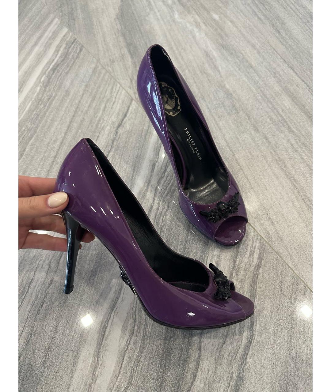 PHILIPP PLEIN Фиолетовые туфли из лакированной кожи, фото 8