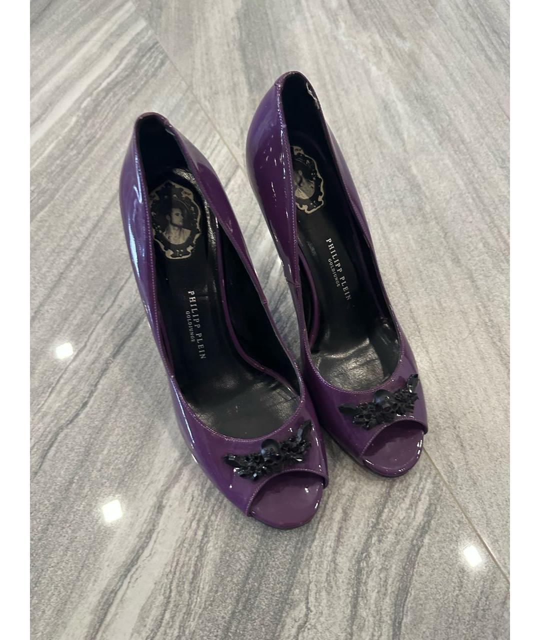 PHILIPP PLEIN Фиолетовые туфли из лакированной кожи, фото 2