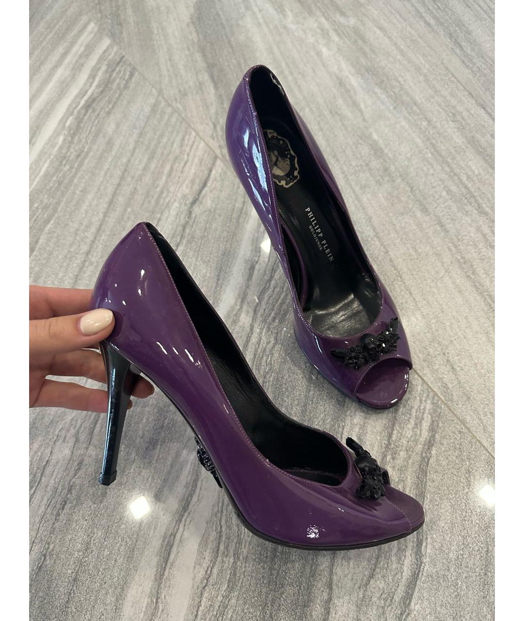 PHILIPP PLEIN Фиолетовые туфли из лакированной кожи, фото 5