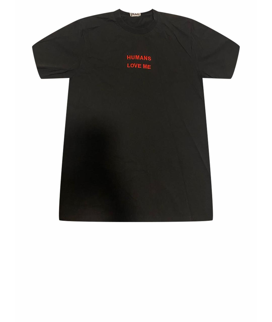 DIESEL Черная хлопковая футболка, фото 1