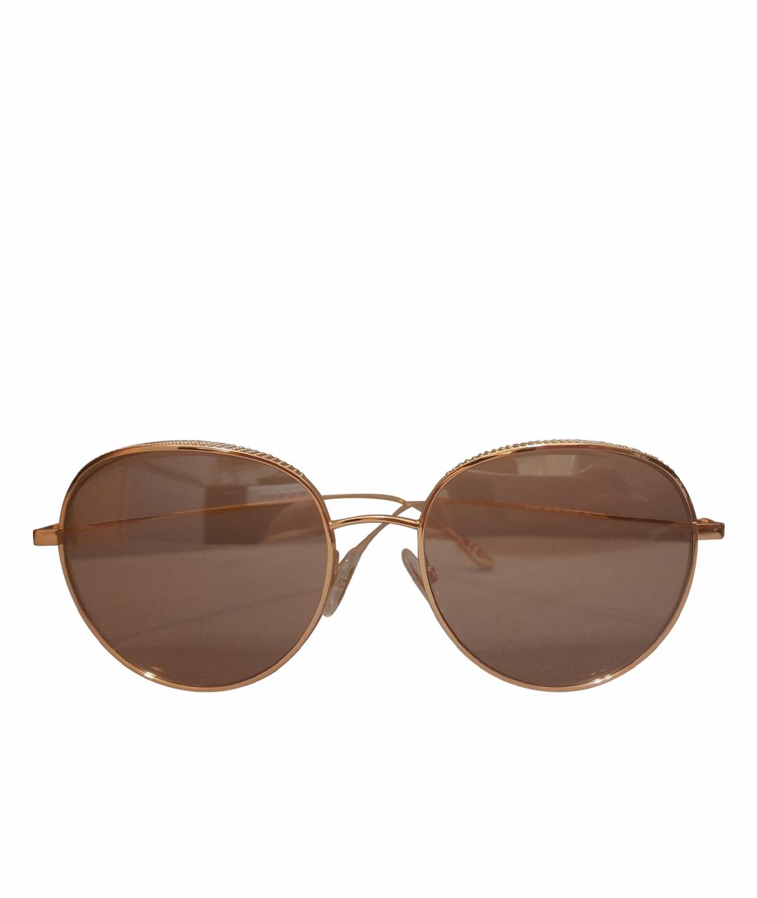 JIMMY CHOO Золотые металлические солнцезащитные очки, фото 1