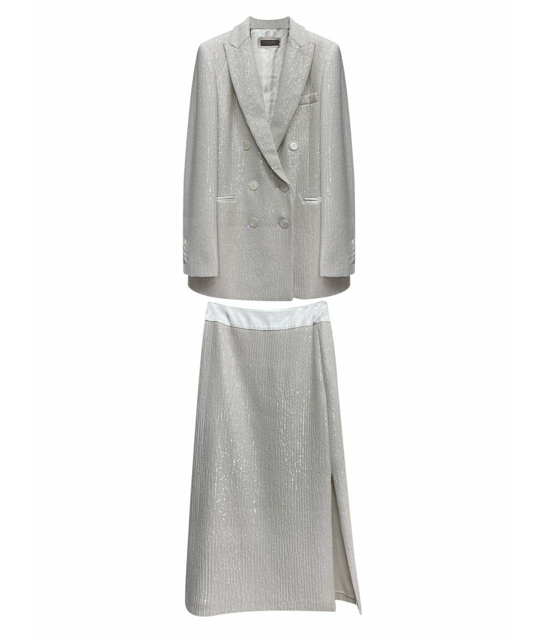 PESERICO Белый полиэстеровый костюм с юбками, фото 1
