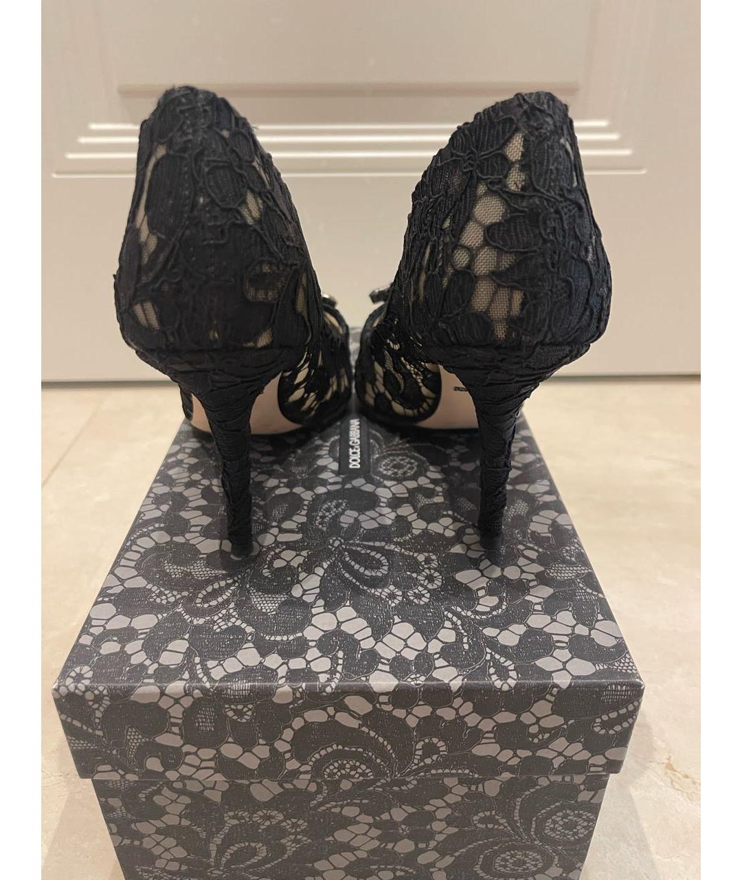 DOLCE & GABBANA VINTAGE Черные текстильные туфли, фото 3