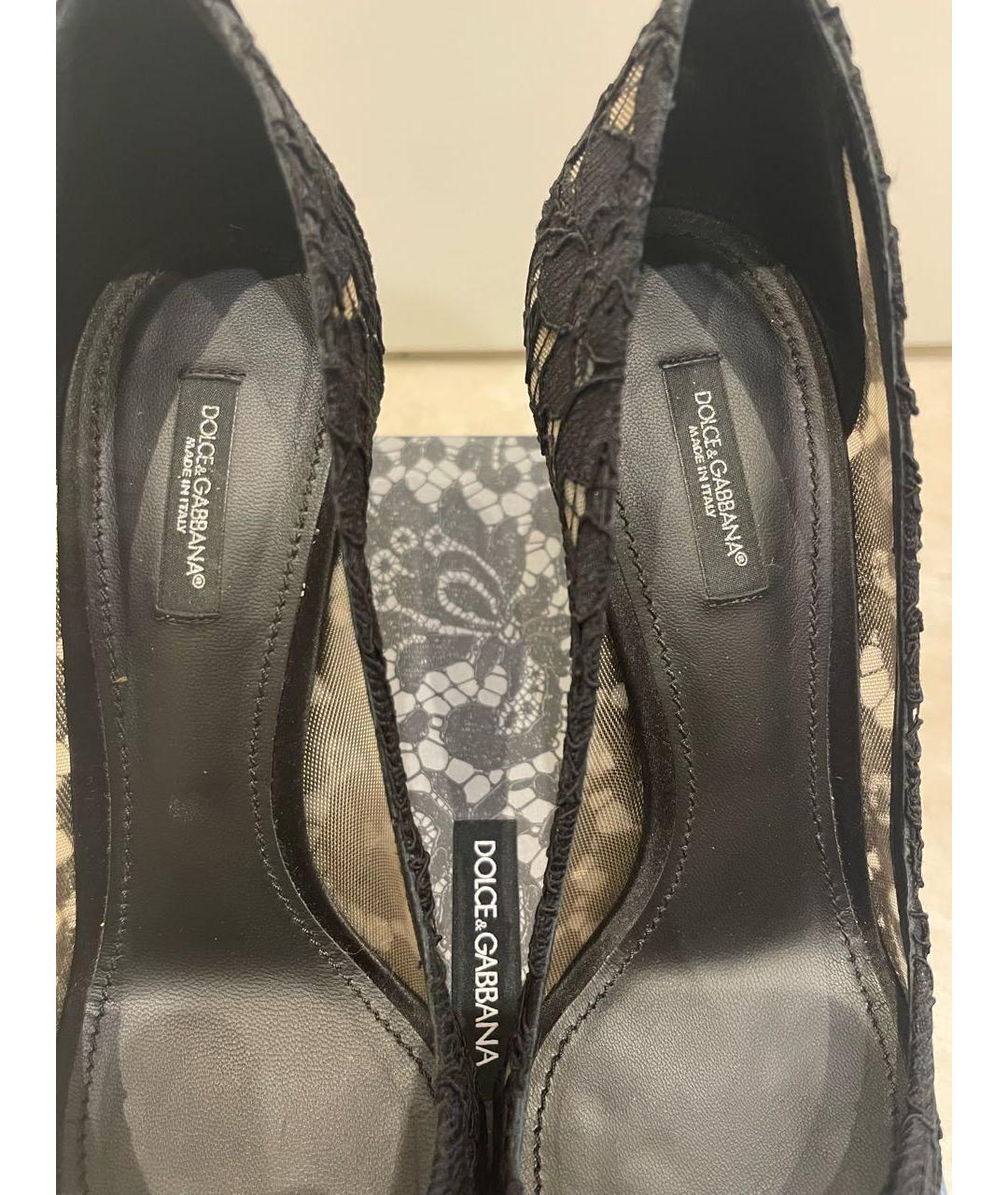 DOLCE & GABBANA VINTAGE Черные текстильные туфли, фото 5